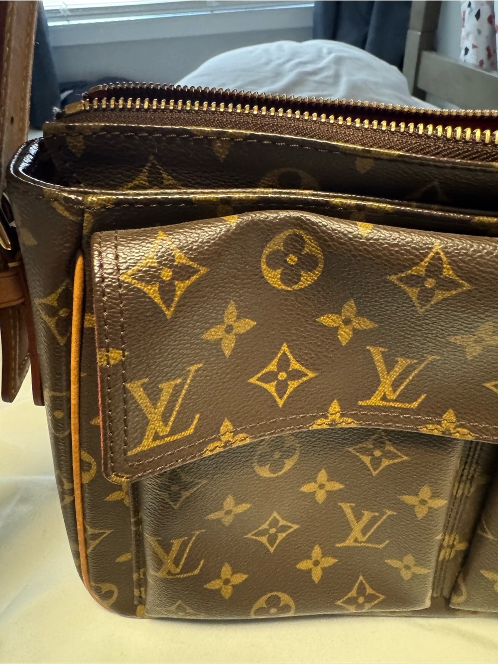 Louis Vuitton Monogram Canvas Shoulder Bag in Brown and Tan - Picture 7 of 7